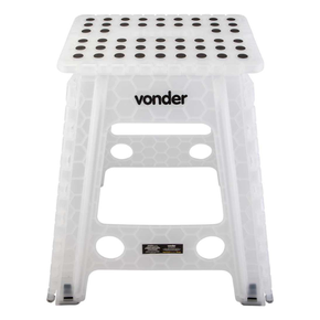 35 40 045 000 banqueta de plastico dobravel multiuso com alca 45cm branca vonder defrente