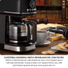 cafeteira ariete 1396 moderna preta programavel com filtro 900w 8