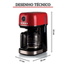 cafeteira ariete 1396 moderna vermelha programavel com filtro 900w 1
