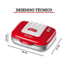 maquina de waffle ariete 1973 vermelha retro party time 700w 5