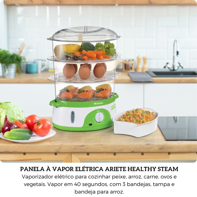 Panela a Vapor Elétrica Ariete Healthy Steam 9L 220V 800W | Loja