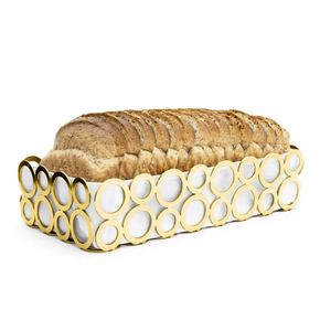 cesto para pao venezia riva aco inox revestido ouro 24k