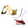 decanter noe com suporte secador de aco inox revestido em ouro riva 6