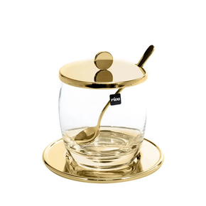 pote para geleia padova de aco inox revestido em ouro 24k riva 2