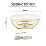 rechaud para queijo brie linea pequeno inox revestido em ouro 24k 1