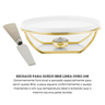 rechaud para queijo brie linea pequeno inox revestido em ouro 24k 2