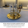 xicara origami media com pires e mexedor inox revestido em ouro 24k riva 6