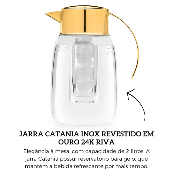go0620 jarra catania inox 0revestido em ouro 24k riva descr