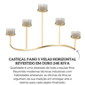 go4452 castical fano 5 velas horizontal revestido em ouro 24k riva descr
