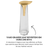 go5392 vaso grande leaf revestido em ouro 24k riva descr