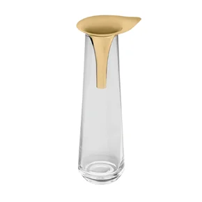 go5392 vaso grande leaf revestido em ouro 24k riva