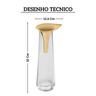 go5392 vaso grande leaf revestido em ouro 24k riva desenho