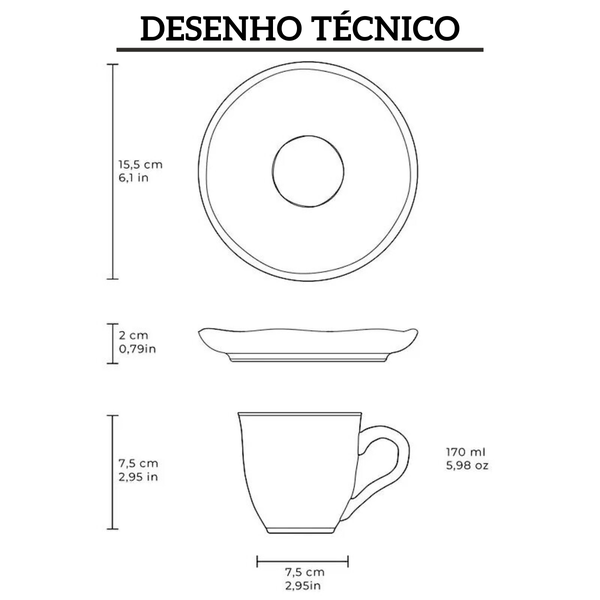 xicaras de cha organico 170ml com pires bio echo porto brasil 2