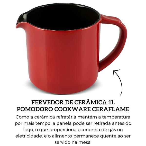 l394166 fervedor de ceramica 1l pomodoro cookware ceraflame descr