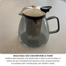 bule para cha em vidro e aco inox com infusor 1l fume oxford 3