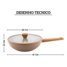 31276 wok antiaderente com tampa 28cm 3 7l fendi mocha norma fracalanza desenho