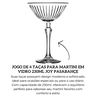 47050 jogo de 4 tacas para martini em vidro 230ml joy pasabahce descr