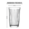 47055 jogo de 4 copos altos em vidro 360ml joy pasabahce desenho