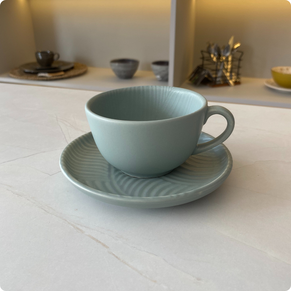 Xícara de Chá Oxford Flat Oasis 200ml Verde Menta | Loja Kaster