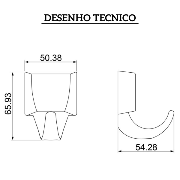 7140113 cabide de parede preto fosco attic quadra lorenzetti desenho