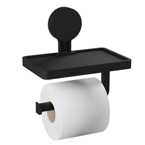 ad4papsprfos papeleira com suporte com adesivo preto fosco astra compapel