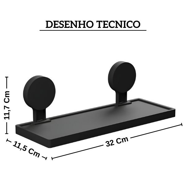 ad4psprfos prateleira de parede com adesivo preto fosco astra desenho