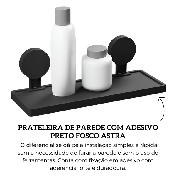 ad4psprfos prateleira de parede com adesivo preto fosco astra descr