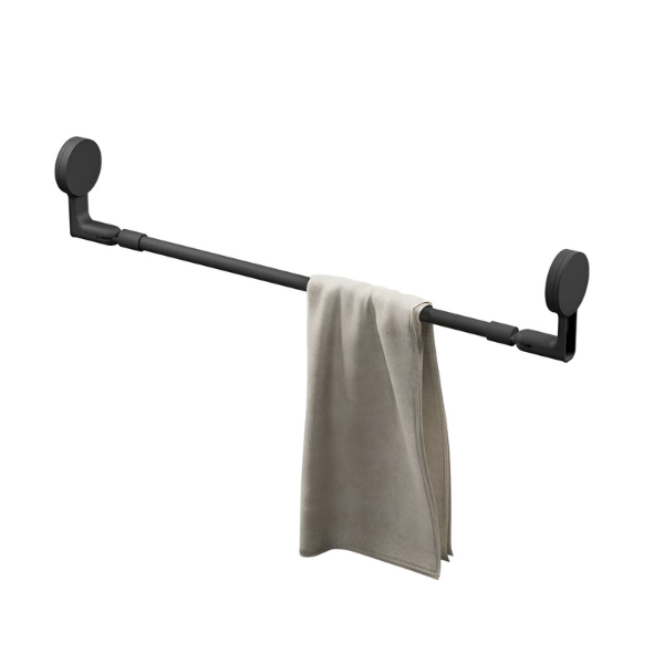 ad4ptprfos toalheiro de parede com adesivo preto fosco astra comtoalha