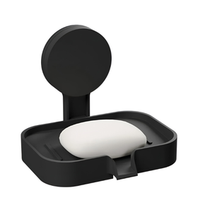 ad4sabprfos saboneteira de parede com adesivo preto fosco astra comsabonete