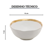 bowl de porcelana dubai branco e dourado 7cm x 15cm wolff 5
