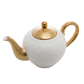 bule de cha de porcelana dubai branco e dourado 1l wolff 9