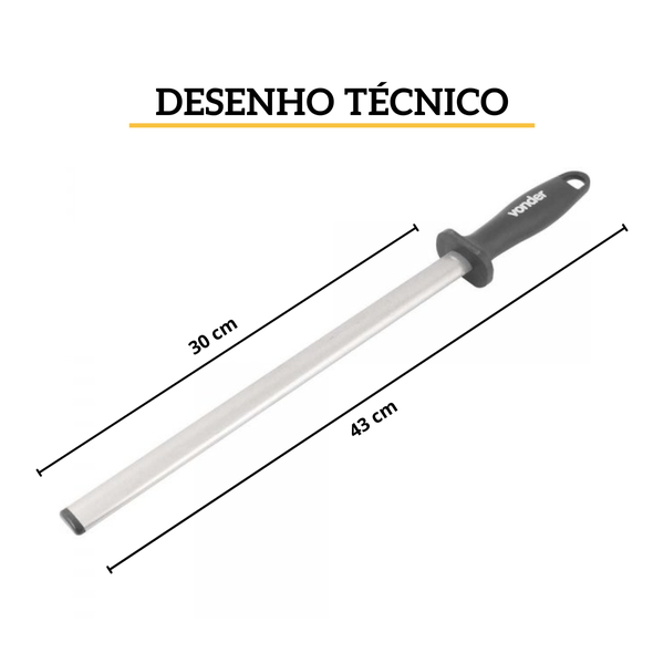 afiador de facas com haste reta chaira vonder 4