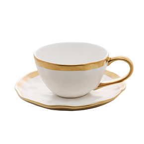 xicara para cha de porcelana dubai branco e dourado 200ml wolff 5