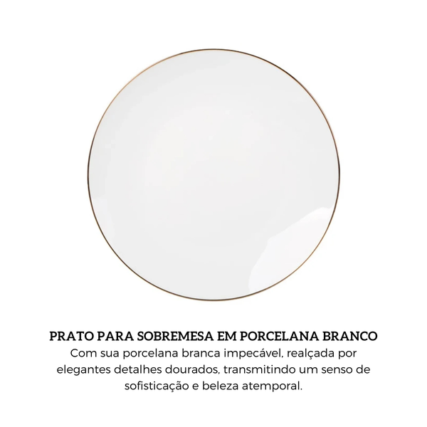 prato de sobremesa em porcelana d19 2cm branco l hermitage legacy gold 3