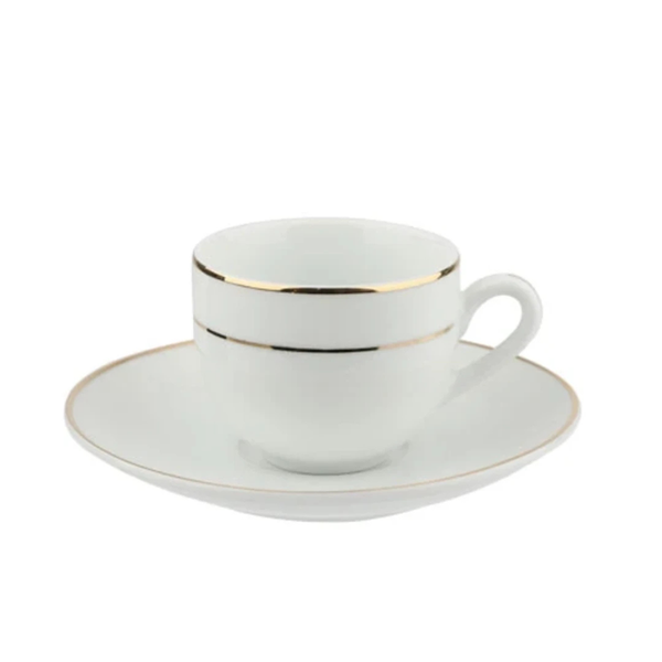 xicara e pires para cafe em porcelana 90ml l hermitage majesty gold