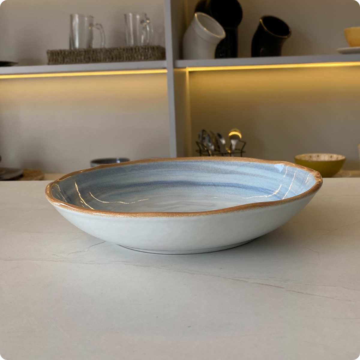 prato fundo de ceramica bio era azul 830ml porto brasil 6