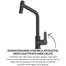 b5001f1r00 monocomando para cozinha com bica extraivel preto matte kitchen celite descr