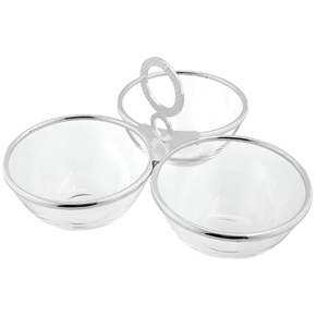 006214 porta aperitivo triplo inox revestido em prata sarezzo riva