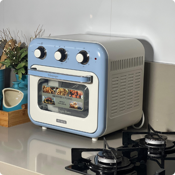 00c463205arbr fritadeira air fryer oven forno azul 16l 220v 1200w ariete vintage ambiental