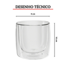 jogo com 2 copos de vidro de parede dupla para whisky 266ml sorrento 3