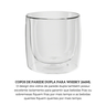 jogo com 2 copos de vidro de parede dupla para whisky 266ml sorrento 4