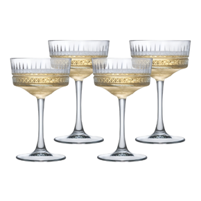 46635 jogo de 4 tacas para champanhe coupe em vidro 260ml elysia pasabahce