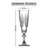 46683 jogo de 6 tacas para champanhe em vidro 170ml diamond pasabahce desenho
