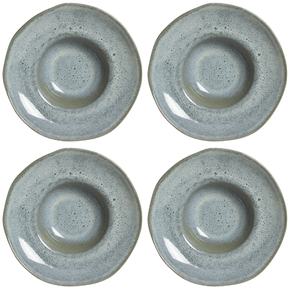 12014109501kit4 conjunto com 4 pratos de massa organico green granite 450ml porto brasil kit