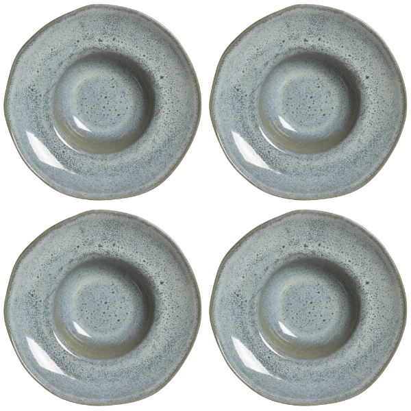 12014109501kit4 conjunto com 4 pratos de massa organico green granite 450ml porto brasil kit