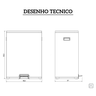 94544445 lixeira com balde removivel e pedal 45l octos tramontina desenho