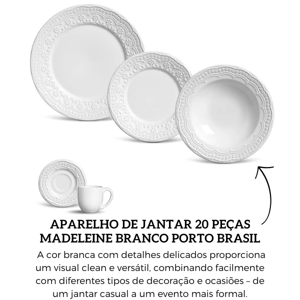 61119r aparelho de jantar 20 pecas madeleine branco porto brasil descr