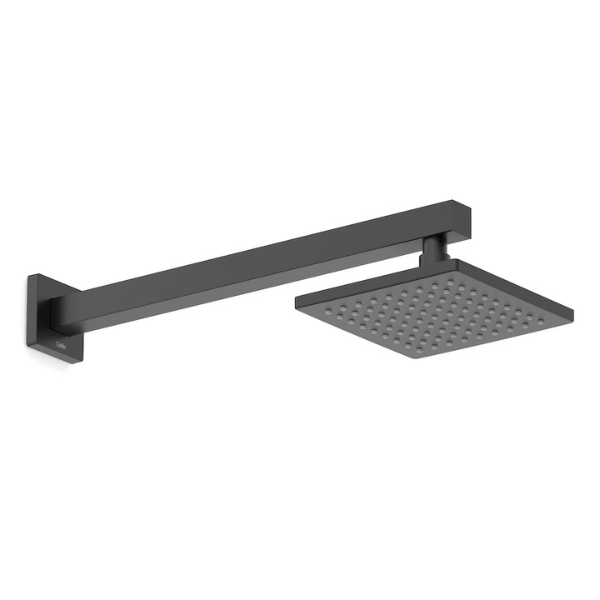 b5010f3r00 chuveiro com braco de parede 150x150mm flow preto matte celite