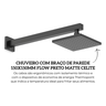 b5010f3r00 chuveiro com braco de parede 150x150mm flow preto matte celite descr