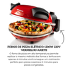 10120 ari i forno de pizza eletrico com pedra refrataria 1200w 220v vermelho ariete desc